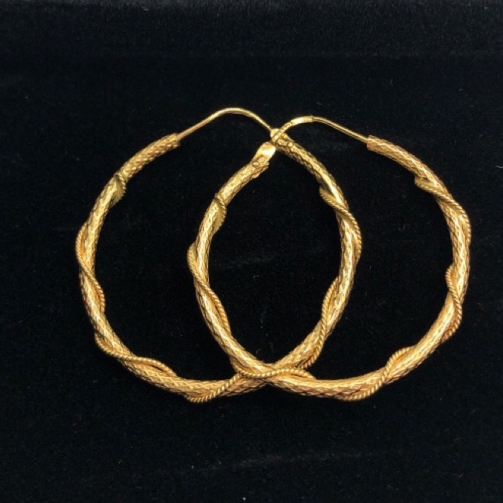 Italian Hoop Earrings, 18K Yellow Gold